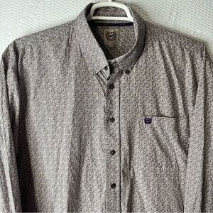Cinch Grey/Purple Geometric Paisley Western Button Down Dress Shirt Size XL